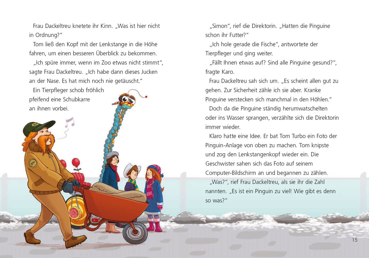 Innenansicht Beispiel aus dem Buch: Tom Turbo: Sieben Pinguine gesucht!