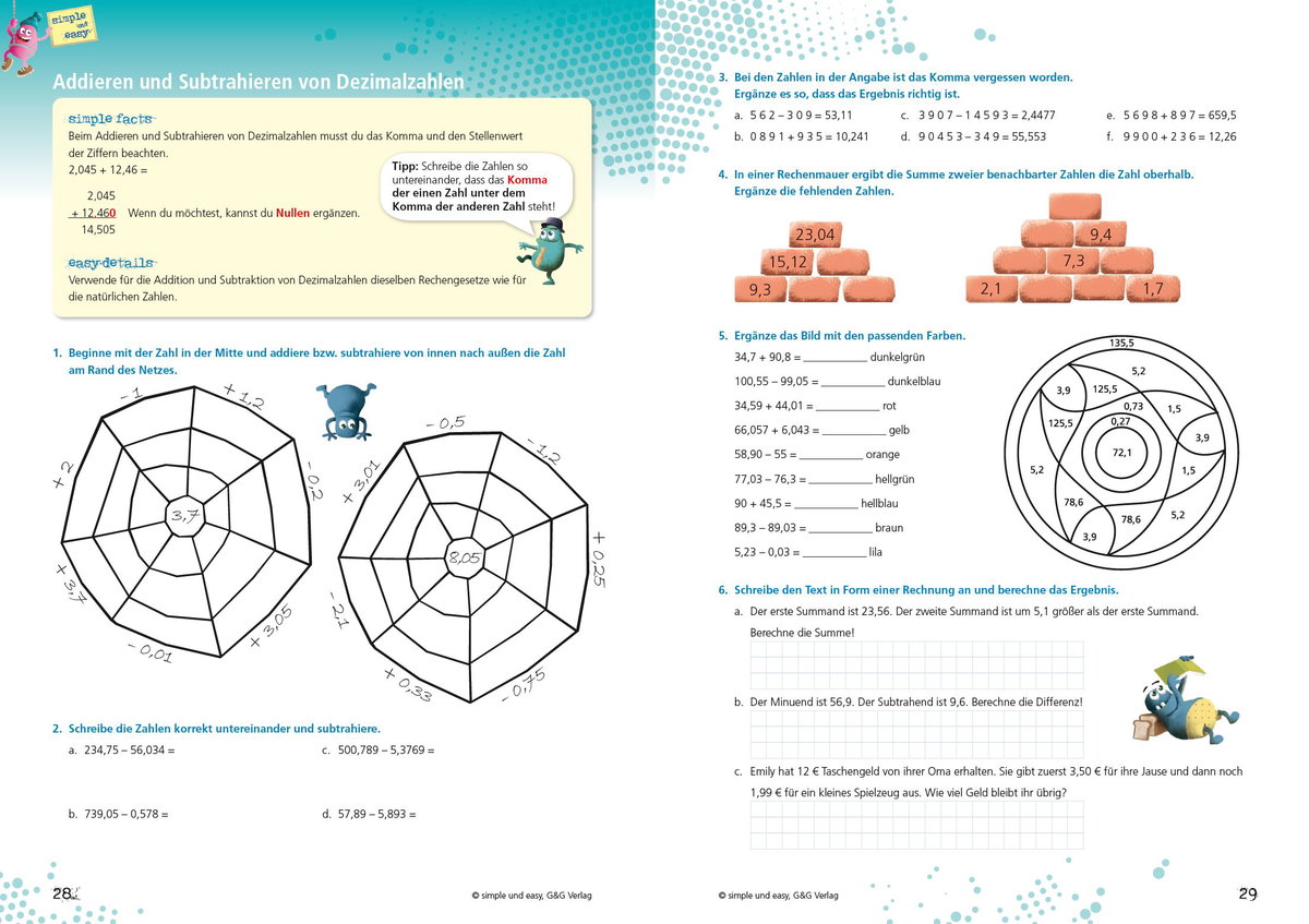 Innenansicht Beispiel aus dem Buch: simple und easy Mathematik 1