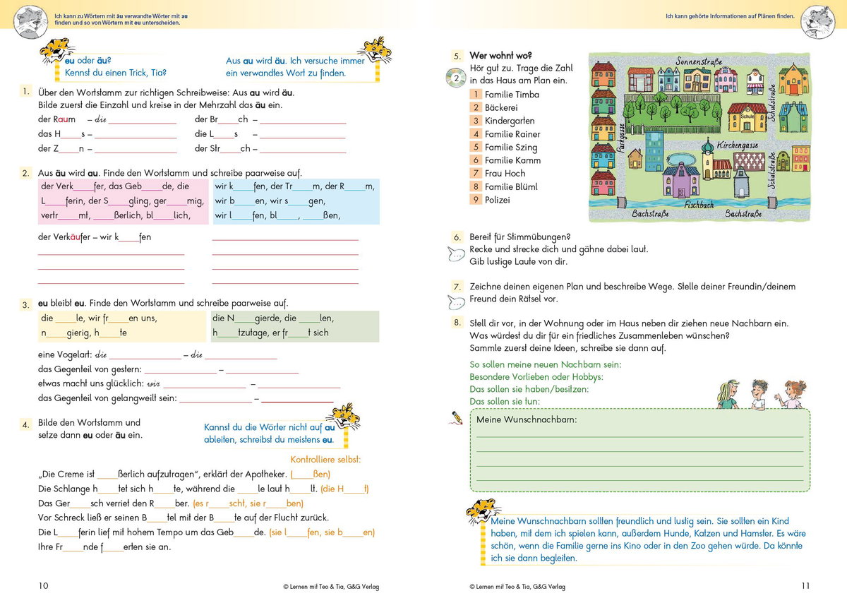 Innenansicht Beispiel aus dem Buch: Lernen mit Teo und Tia Deutsch – 4. Klasse Volksschule mit CD