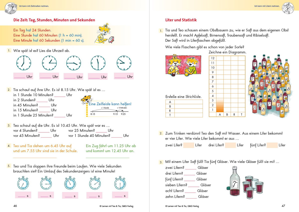 Innenansicht Beispiel aus dem Buch: Lernen mit Teo und Tia Mathematik – 2. Klasse Volksschule