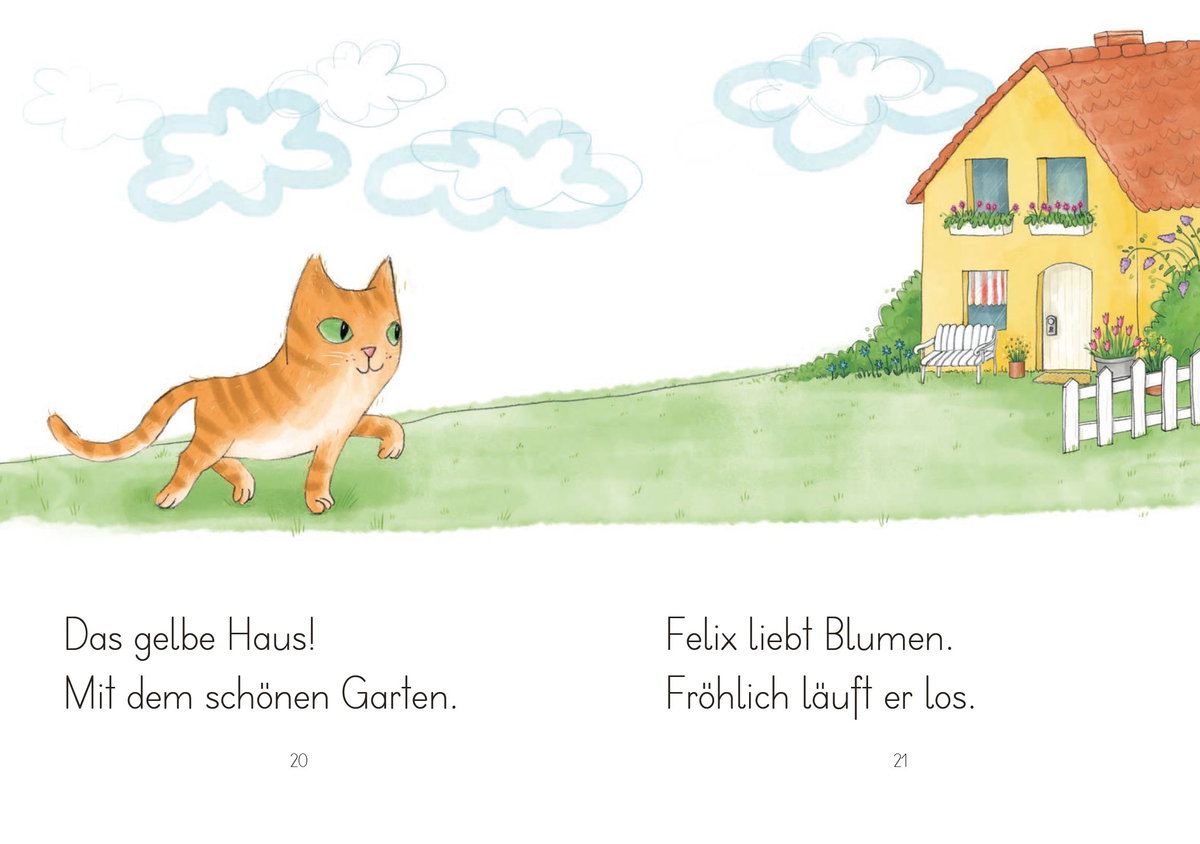 Innenansicht Beispiel aus dem Buch: LESEZUG/1. Klasse: Kater Felix findet ein Zuhause