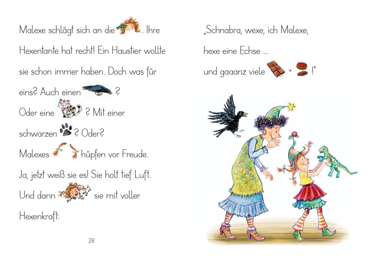 Innenansicht Beispiel aus dem Buch: LESEZUG/Vor- und Mitlesen: Die kleine Hexe Malexe
