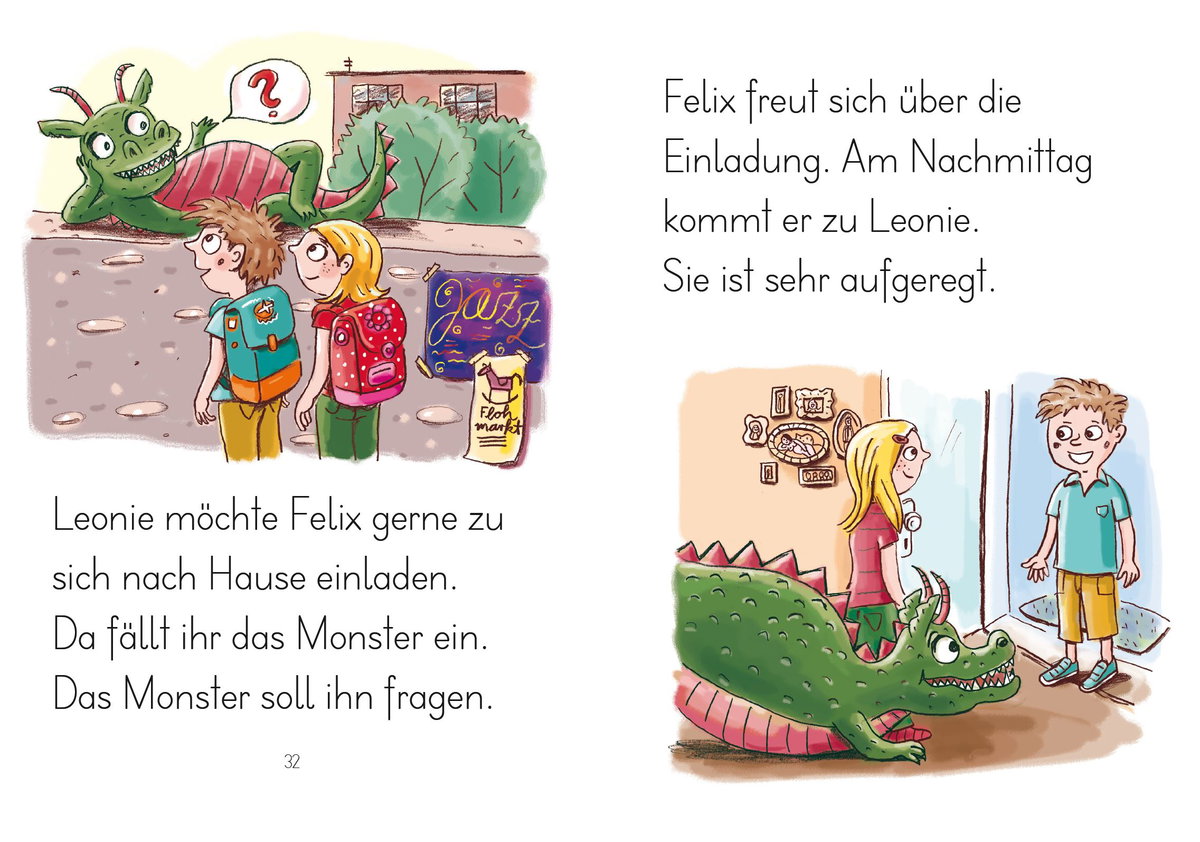 Innenansicht Beispiel aus dem Buch: LESEZUG/1. Klasse: Leonie und das Mutmach-Monster