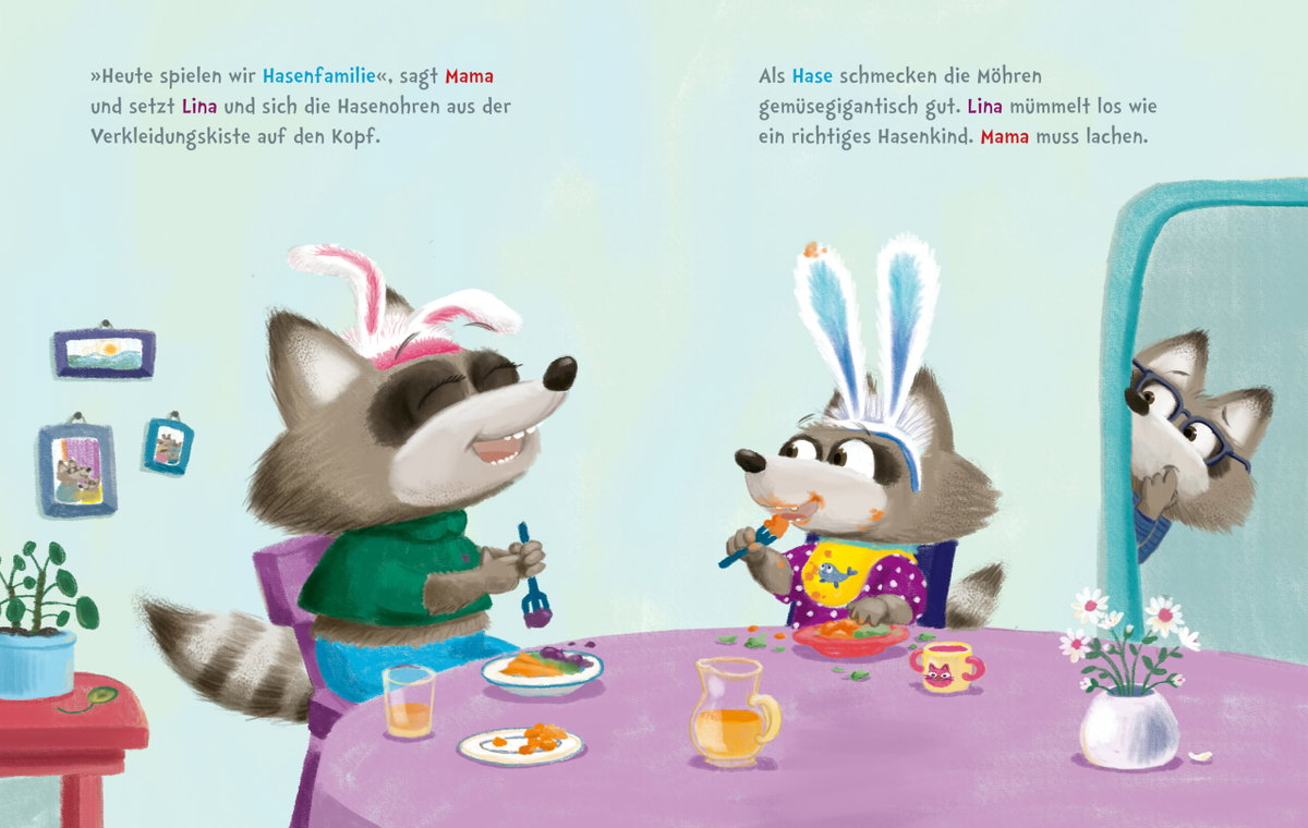 Innenansicht Beispiel aus dem Buch: Die Krümelbande - Heute hab ich Waschbärwut!