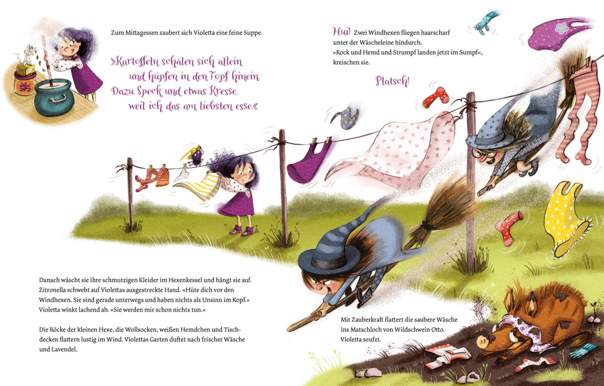 Innenansicht Beispiel aus dem Buch: Violetta Ranunkel - Die kleine Gartenhexe