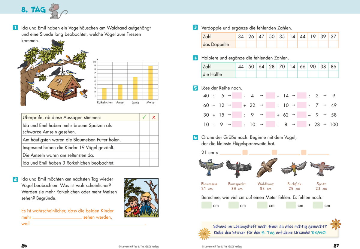 Innenansicht Beispiel aus dem Buch: Das 10 Tage Ferienheft Mathematik 2