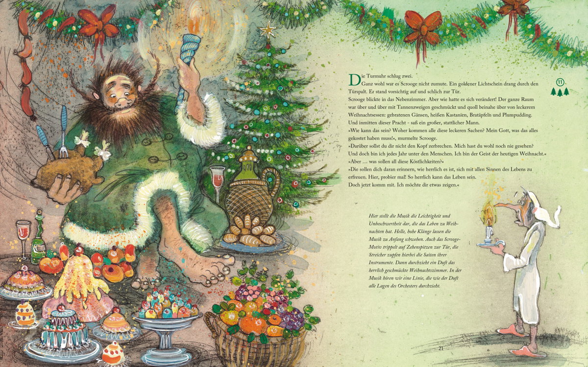 Innenansicht Beispiel aus dem Buch: Eine Weihnachtsgeschichte (Weltliteratur und Musik mit CD und zum Streamen