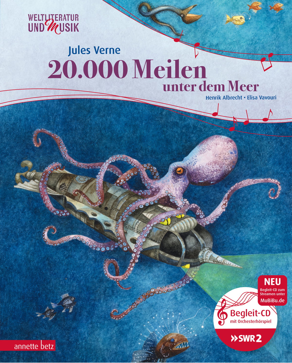 Produktcover des Buches: 20.000 Meilen unter dem Meer (Weltliteratur und Musik mit CD und zum Streamen)