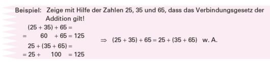 Beispiel zum Verbindungsgesetz - Assoziativgesetz der Addition 